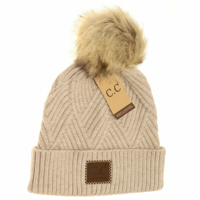 Patch Bom Beanie, Color: Beige