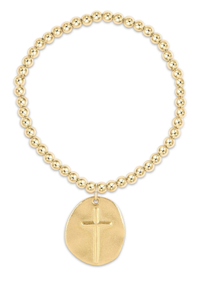 Classic Gold 4mm Bead Bracelet Inspire Gold Charm
