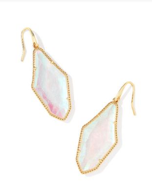 The Evelyn Gold Drop Earring in Rock Crystal