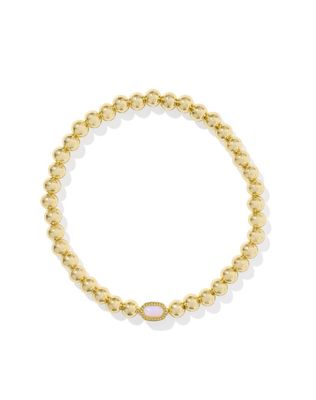 The Mini Elaina Stretch Bracelet Gold Pink Opalite Crystal