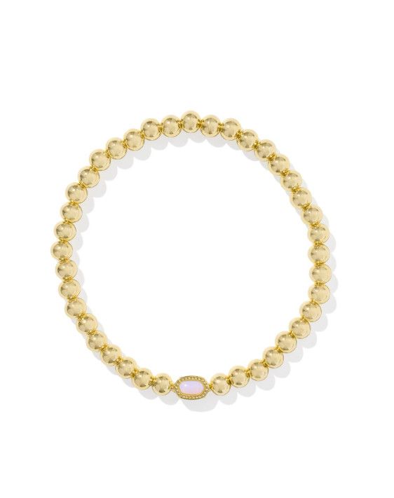 The Mini Elaina Stretch Bracelet Gold Pink Opalite Crystal