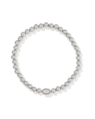The MIni Elaina Stretch Bracelet Silver Iridescent Drusy