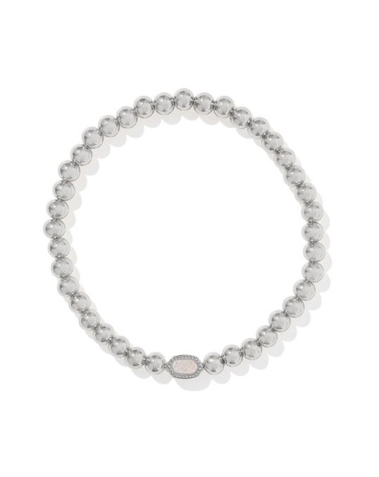 The MIni Elaina Stretch Bracelet Silver Iridescent Drusy