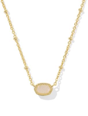 The Mini Elisa Satelite Pendant Necklace Gold Iridescent Drusy