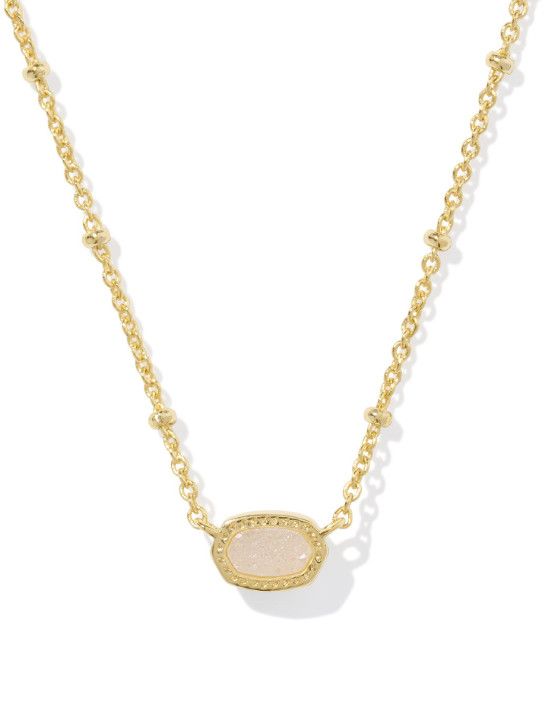 The Mini Elisa Satelite Pendant Necklace Gold Iridescent Drusy