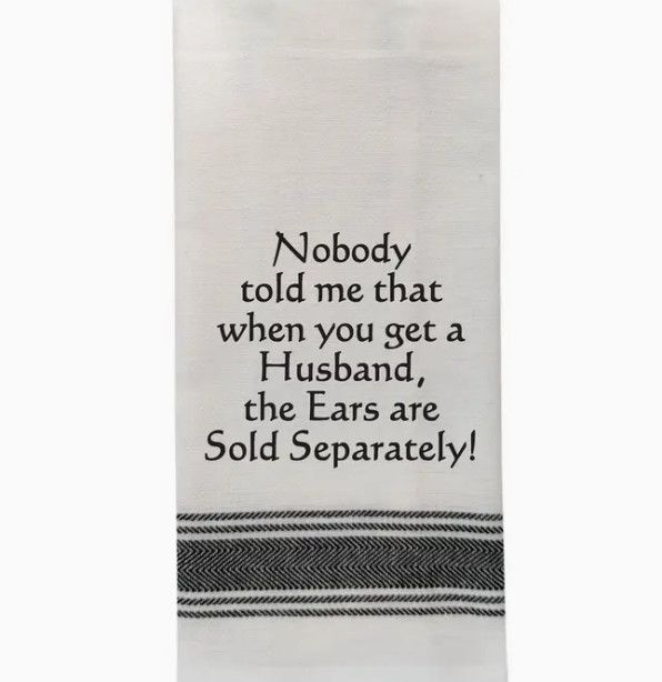 Ears Sold Separately Black Lined Trim Tea Towel