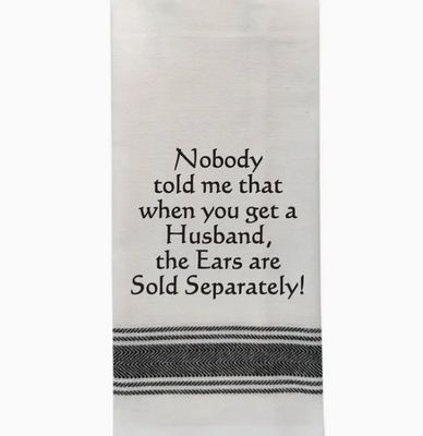 Ears Sold Separately Black Lined Trim Tea Towel