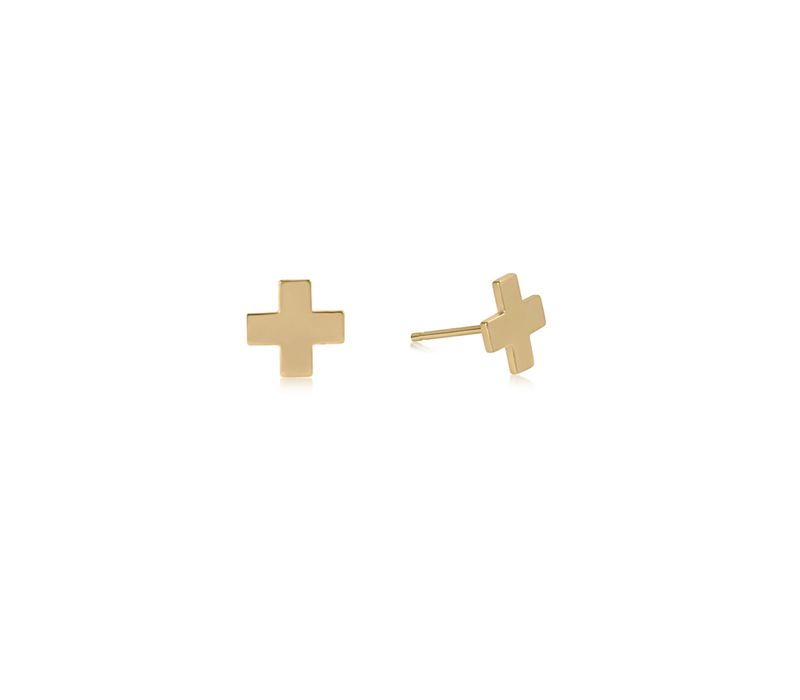 Signature Cross Stud Gold