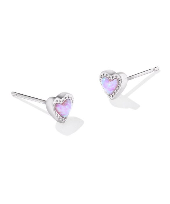 Ari Heart Gold Watercolor Stud Earrings