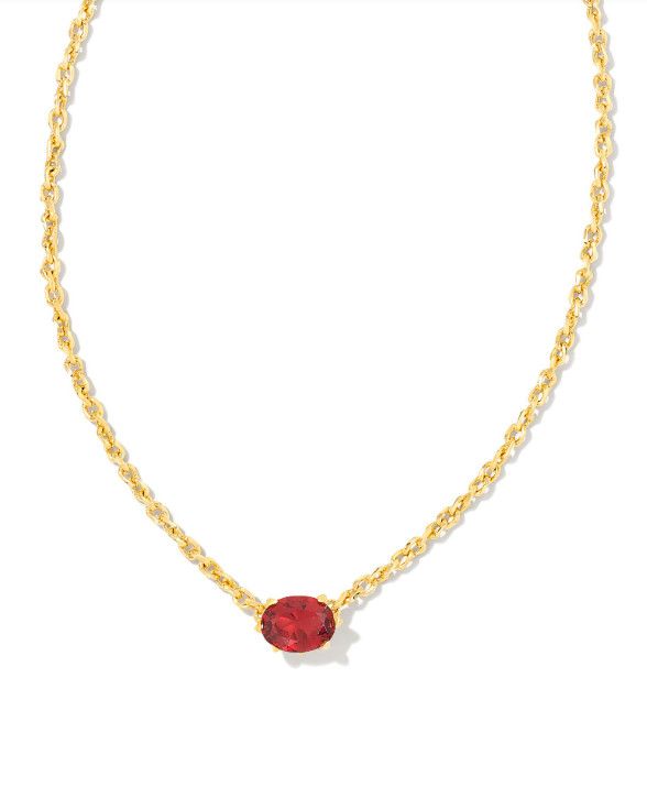 The Cailin Gold Pendant Burgandy Crystal