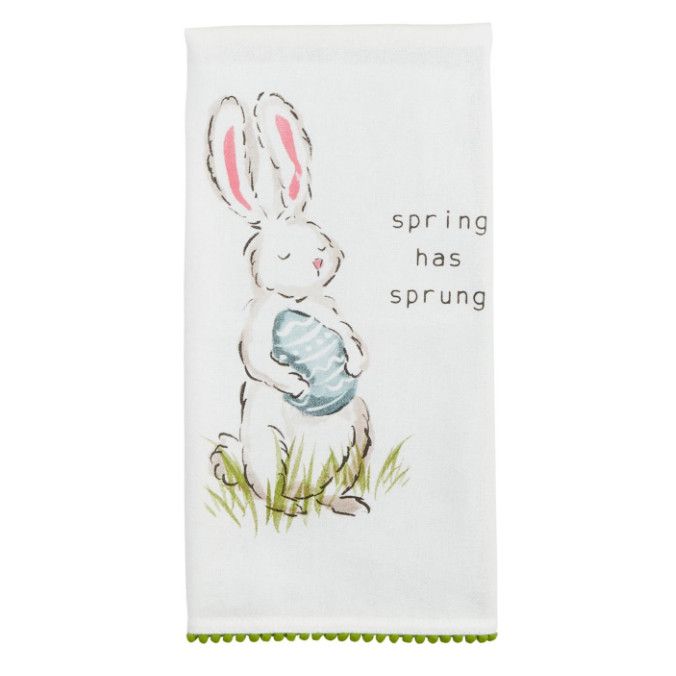Spring Has Sprung Bunny Egg Tea Towel