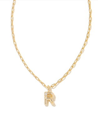 The Crystal Gold Letter Pendant Necklace