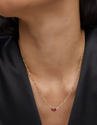 The Cailin Gold Pendant Burgandy Crystal