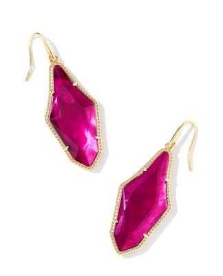 The Evelyn Drop Earring Gold Pink Crystal