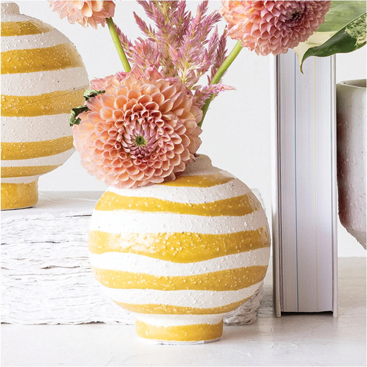 Striped Yellow Vase