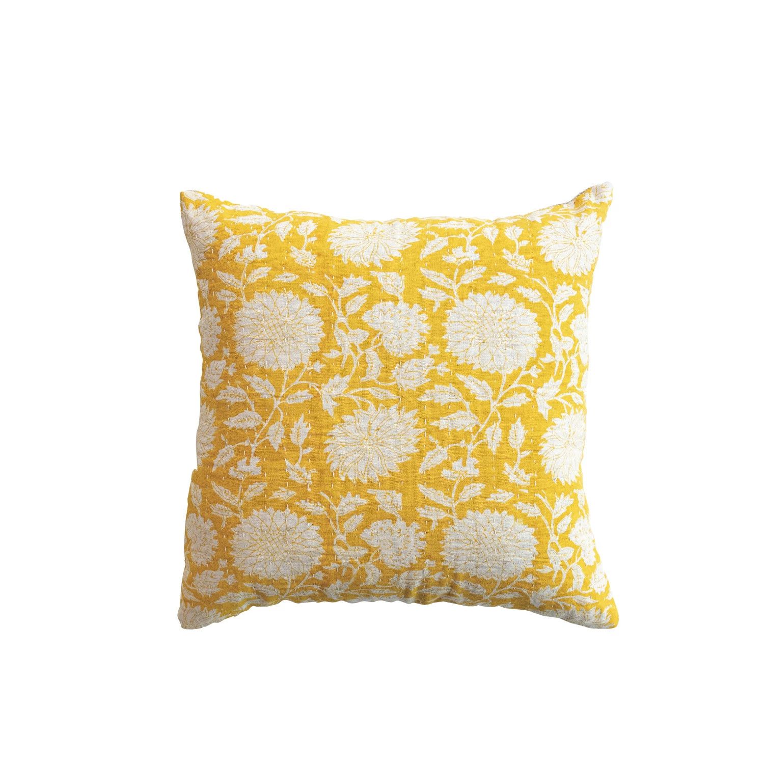 Yellow Floral Pillow | 16&quot;