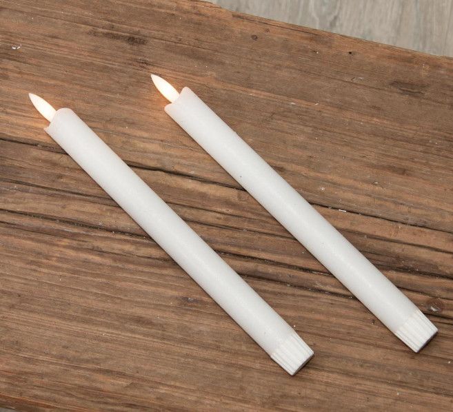 White Flameless Taper Candle Pack