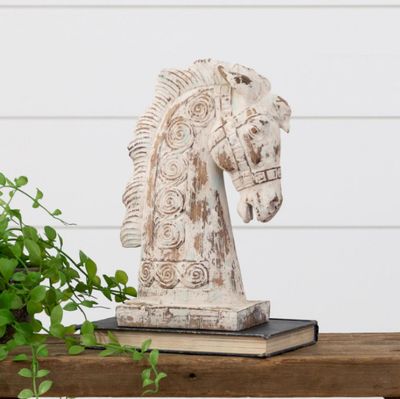 Distressed Horse Head Figure