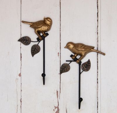 Gold + Black Bird Hooks