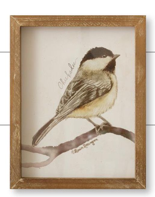 Bird Framed Print, Style: Chickadee