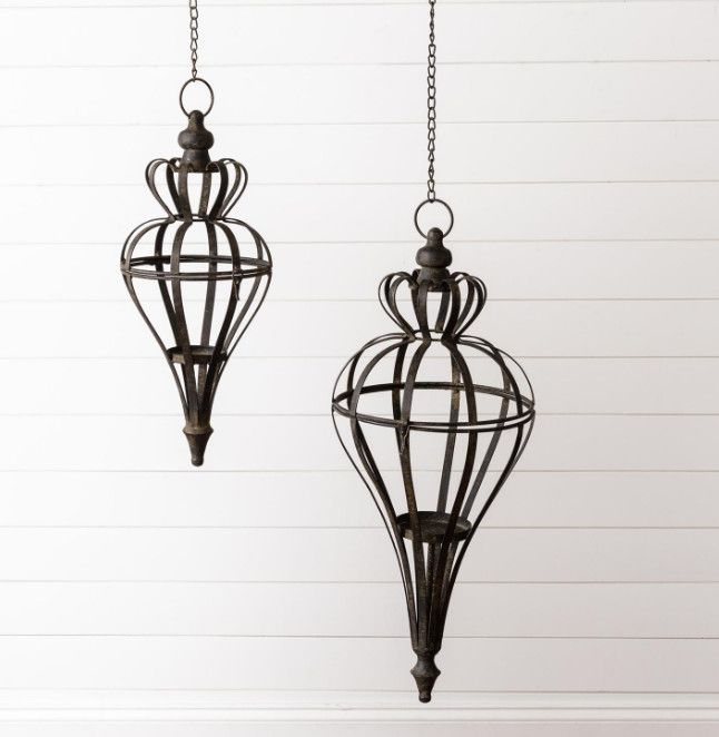 Ornate Hanging Candle Lantern, Size: Small