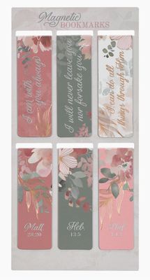 Magnetic Bookmark Set Foiled Floral