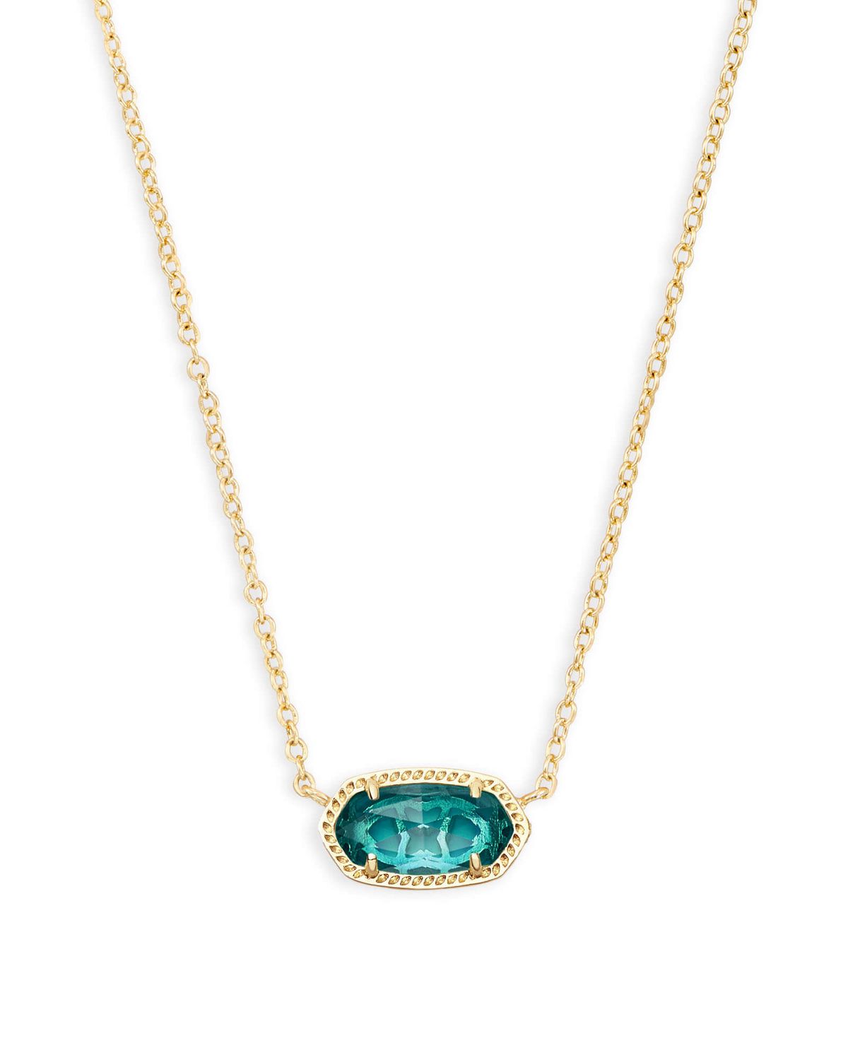 The Elisa Pendant Necklace in London Blue, Color: Gold