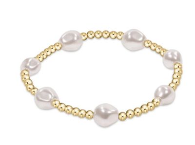 Admire Gold 3mm Bead Bracelet, Color: Pearl