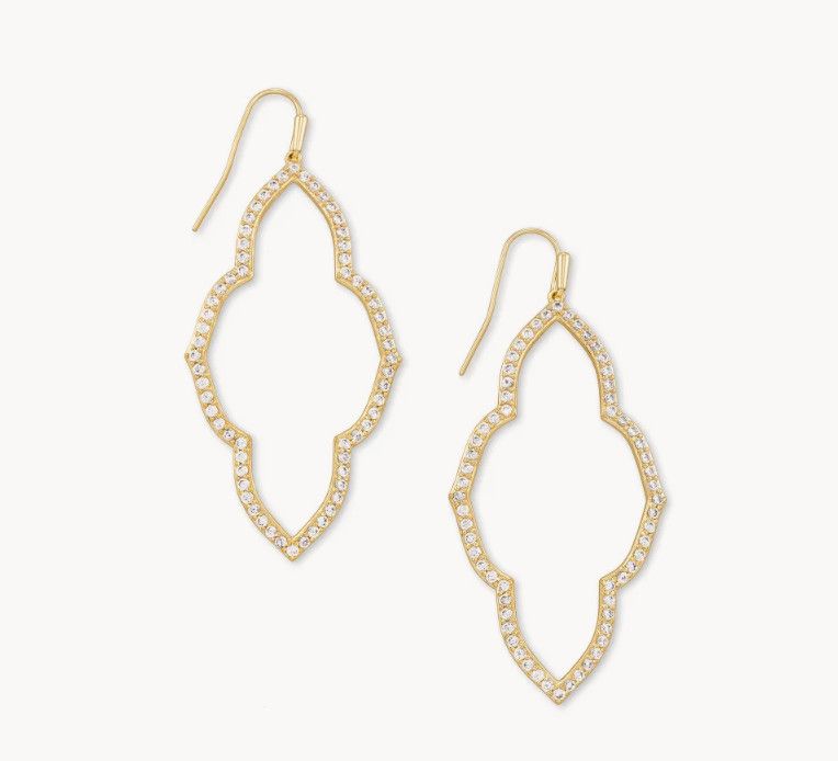 The Abbie Open Frame Earrings, Color: Gold