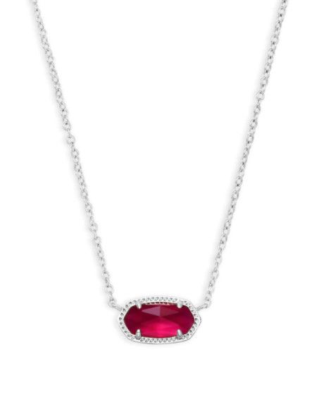 The Elisa Pendant Necklace in Berry, Color: Silver