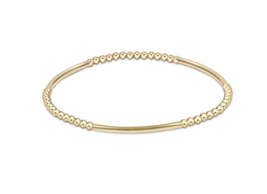 Bliss Bar Gold Pattern Bead Bracelet Gold, Size: 2.5mm