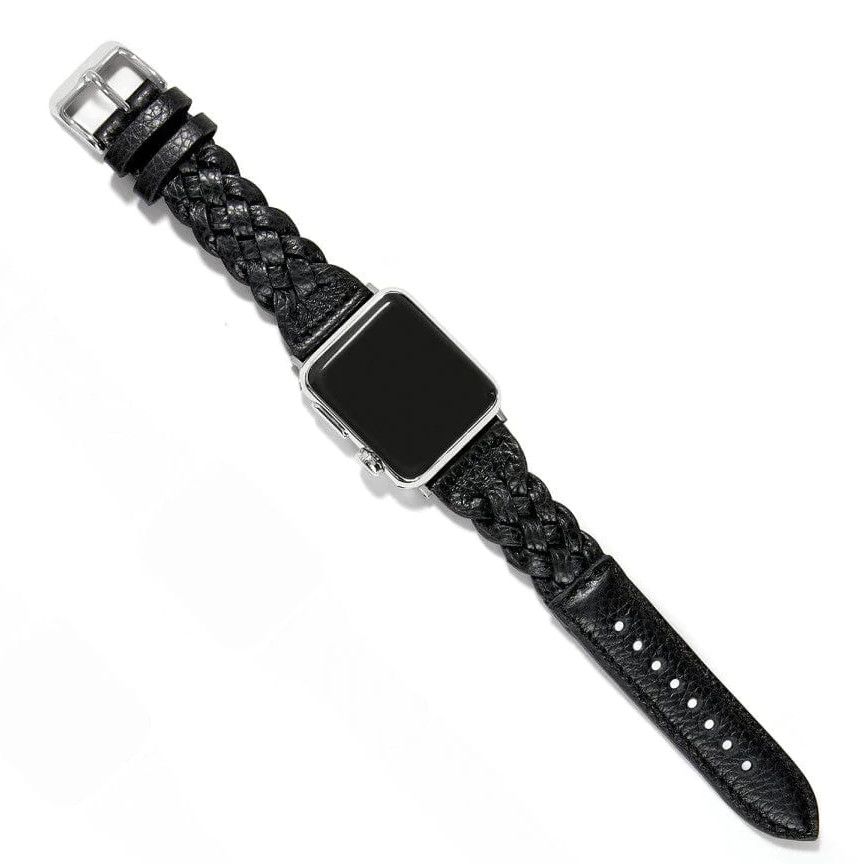 Sutton Braided Leather Watch Band, Color: Black