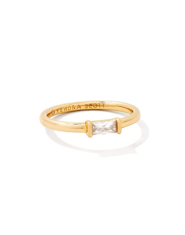 The Juliette Band Ring Gold White Crystal, Size: 6