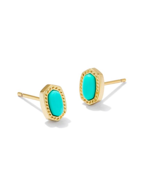 The Mini Ellie Gold Stud Earring, Color: Mint Magnesite