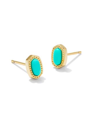 The Mini Ellie Gold Stud Earring, Color: Mint Magnesite