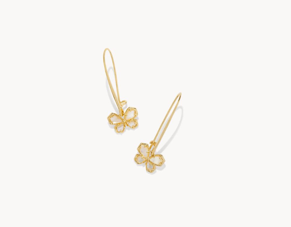 The Mae Butterfly Wire Drop Earring, Color: Gold Golden Abalone