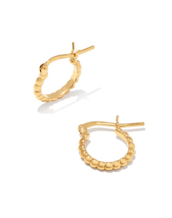 Beaded Huggie Earring, Color: 18k Gold Vermeil