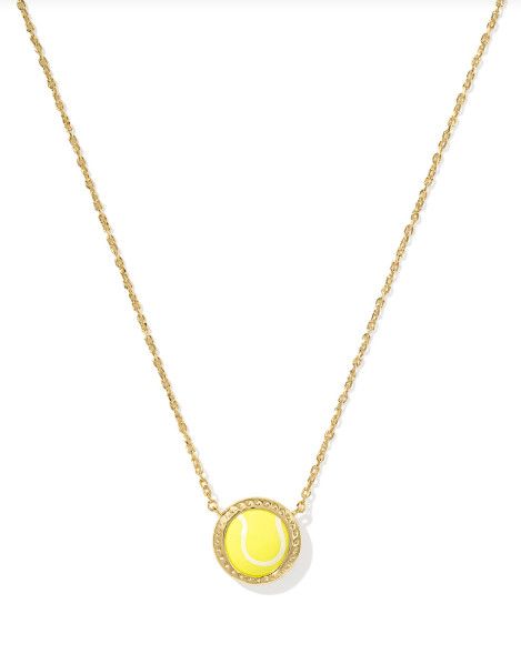 The Tennis Pendant Necklace in Chartreuse Magnesite, Color: Gold