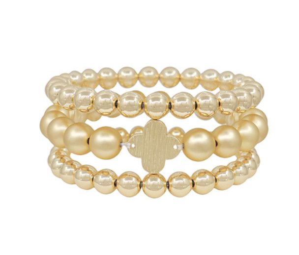 The Isac Large beaded Bracelet, Color: Gold