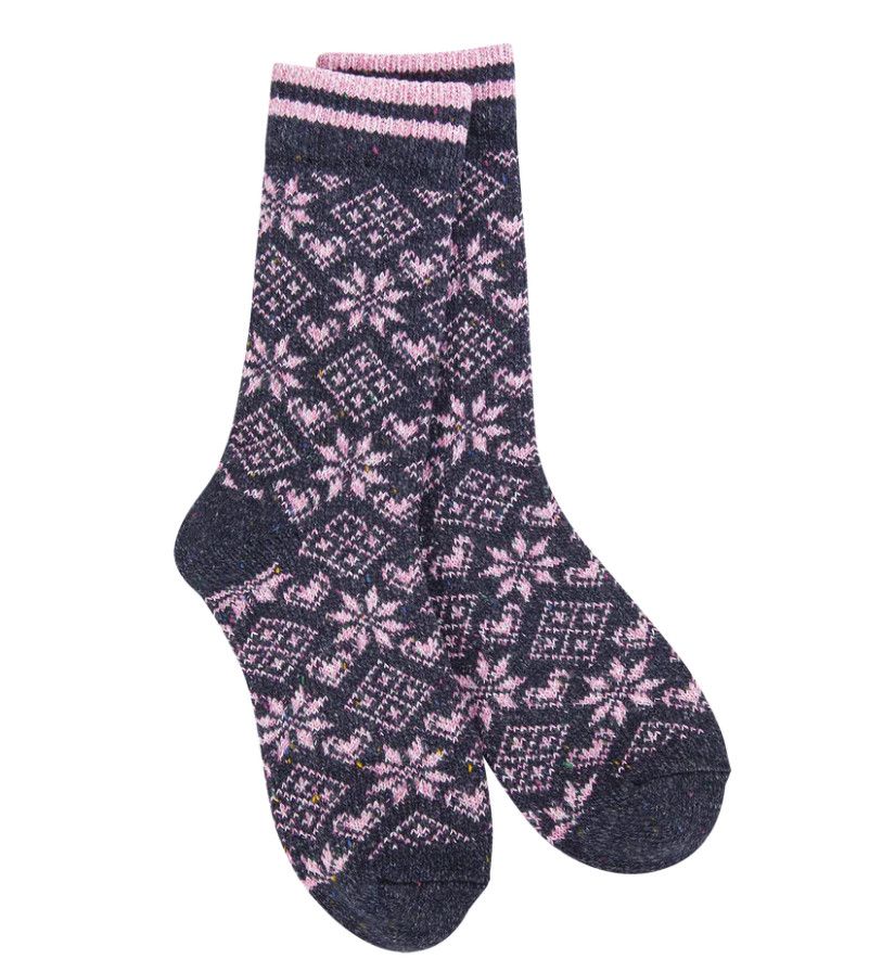 World&#39;s Softest Sock Holiday Confetti Crew, Color: Diamond Denim
