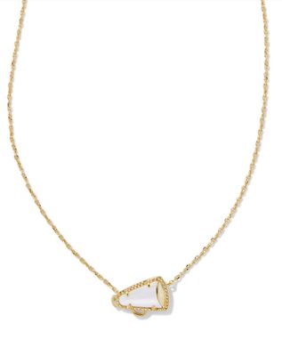 The Cheer Pendant in White Mother of Pearl, Color: Gold