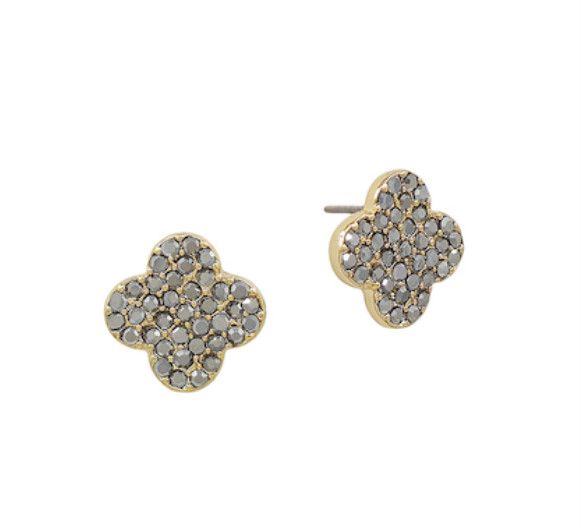 The Riley Stone Earrings, Color: Hematite