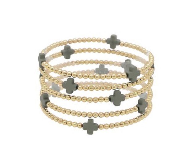 The Grant Cross Bracelets, Color: Gray
