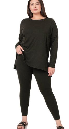 The Mayberry Legging Set, Color: Black, Size: 1X
