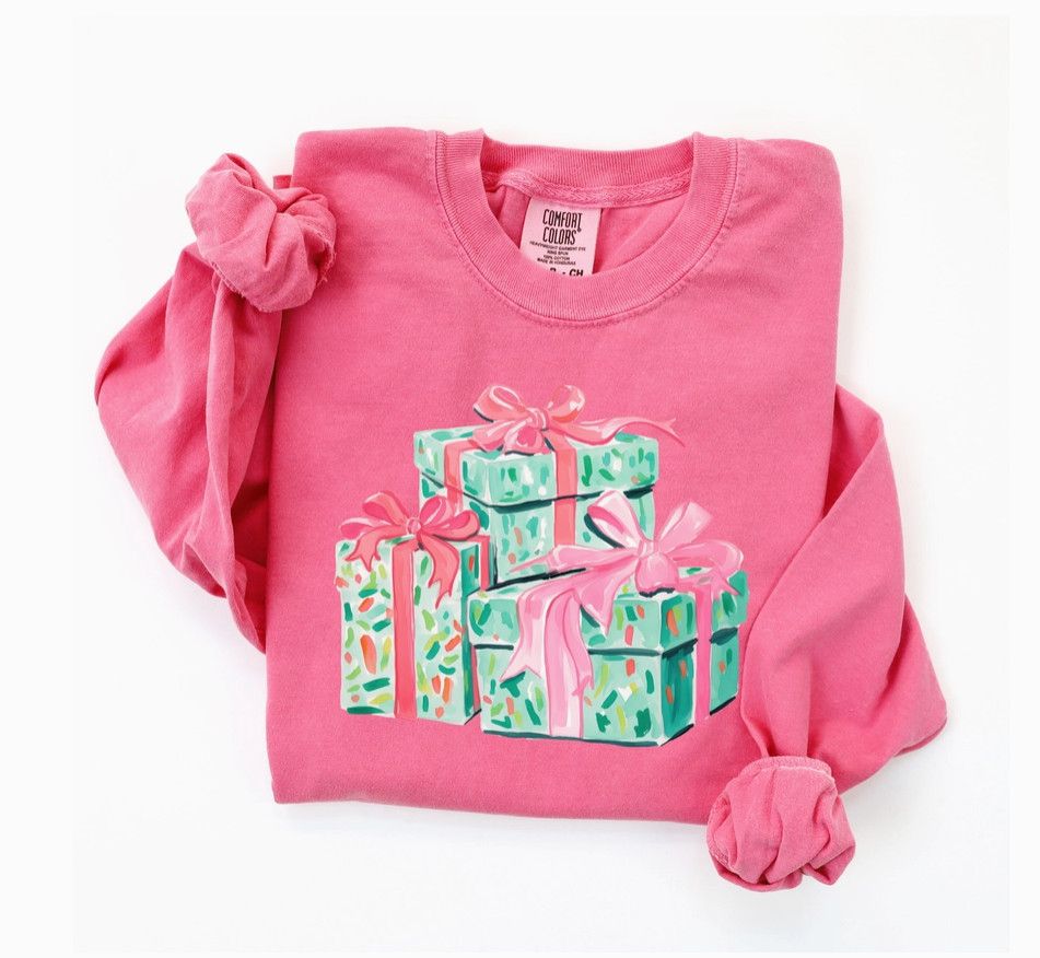 Christmas Present Tee Pink, Size: S