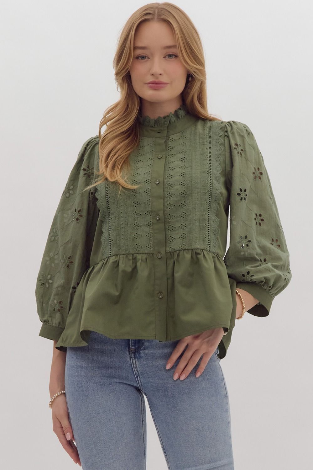 The Grace Top, Color: Olive, Size: S