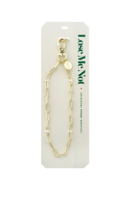 Lose Me Not Phone Wristlet Gold, Color: Ribbed Paperclip