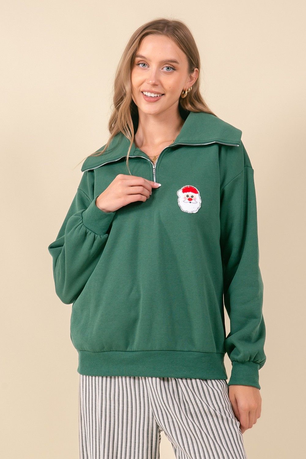The Santa Patched Half Zip, Size: S