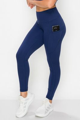 The Buttery Soft Pocket Leggings, Color: Navy, Size: M