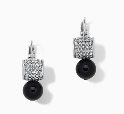 Meridian Bead Leverback Earrings Black